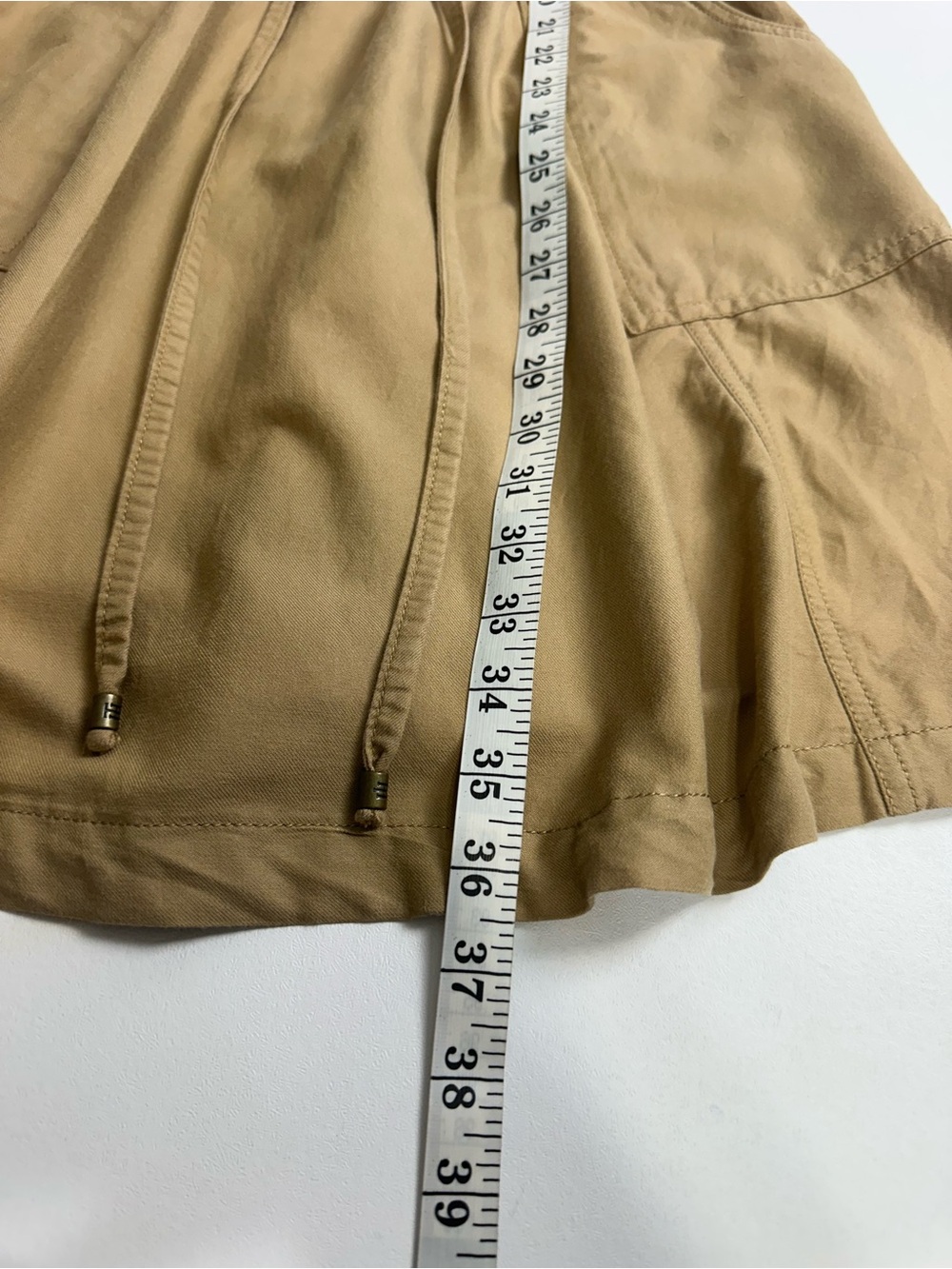 Tommy Hilfiger women’s XS Sleeveless Tie-Waist Shirt Dress in Camel - Picture 7 of 13